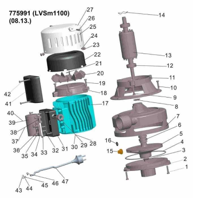 Насос для воды и полива БЦН Leo LVSm1100, 0.75кВт H 21м Q 190л/мин